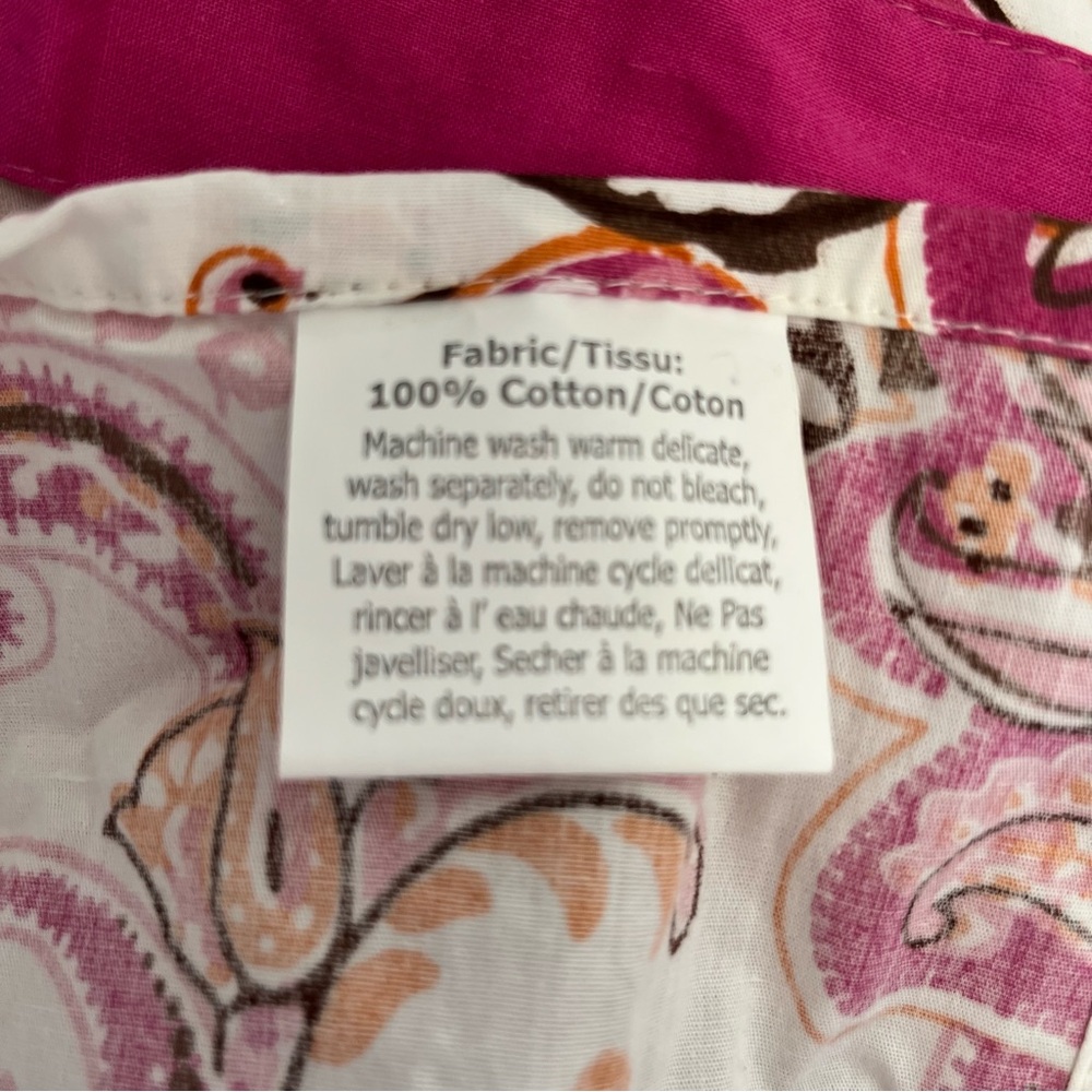 Simply ENVOGUE Full Apron Bib Cotton Paisley Pink Orange Kitchen Impressions NWT - Picture 11 of 11